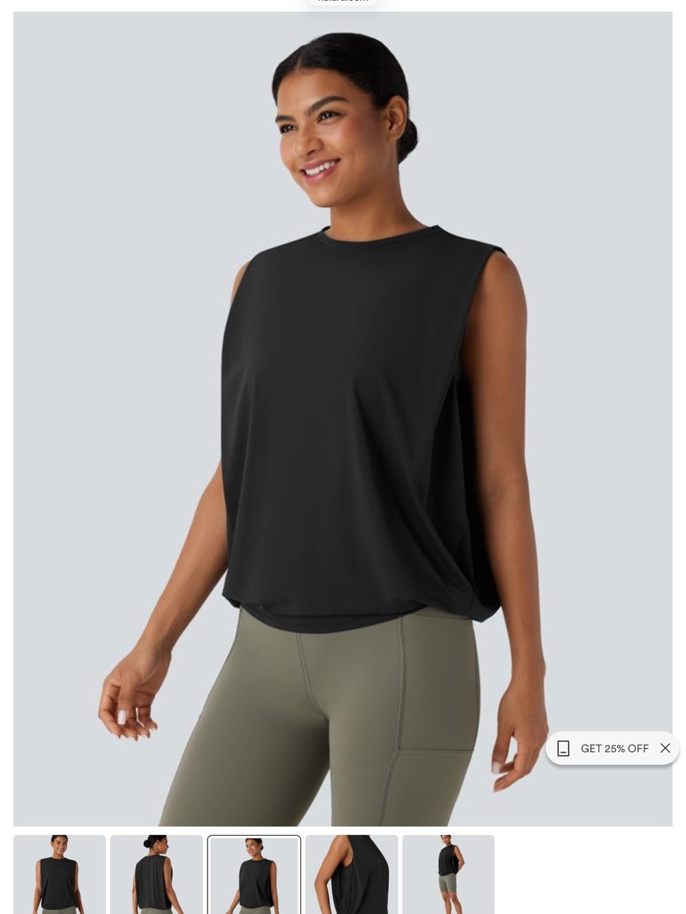 HALARA Black Muscle Tee for Women